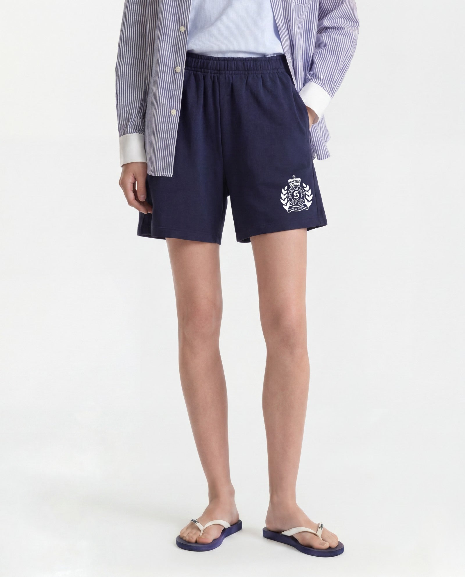 NY Crest Gym Short - Dark Navy Sporty & Rich Sale