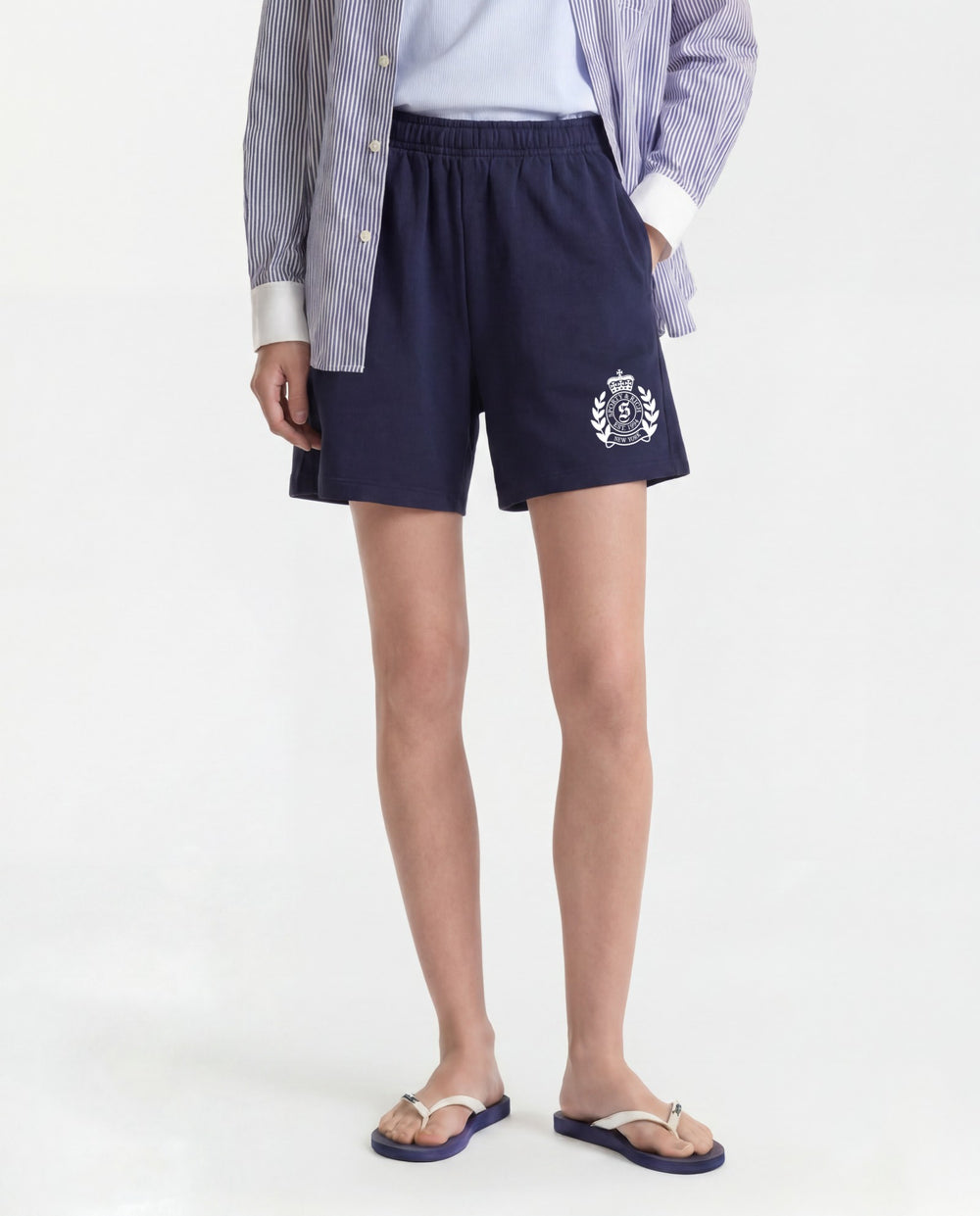 NY Crest Gym Short - Dark Navy Sporty & Rich Sale