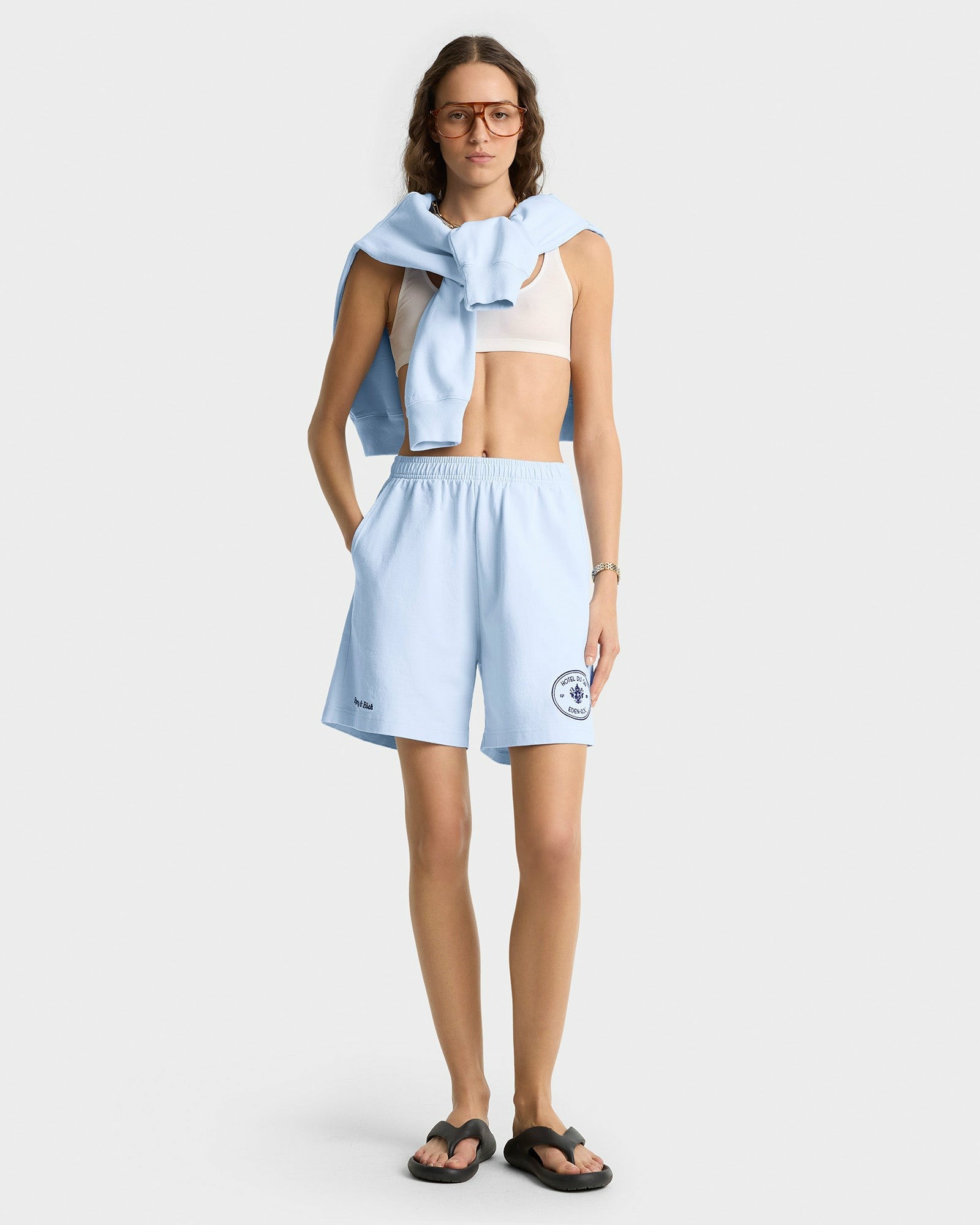 Eden Crest Gym Short - Ciel/Navy Sporty & Rich Discount