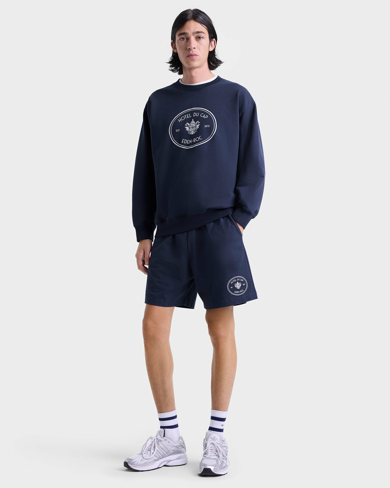 Eden Crest Gym Short - Navy/White Sporty & Rich For Sale