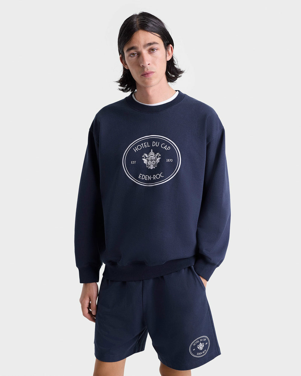 Eden Crest Gym Short - Navy/White Sporty & Rich For Sale