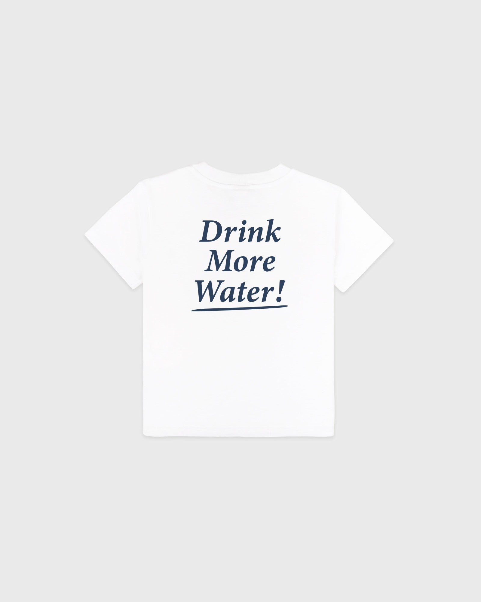 Drink More Water Kids T-Shirt - White/Light Navy Sporty & Rich Online