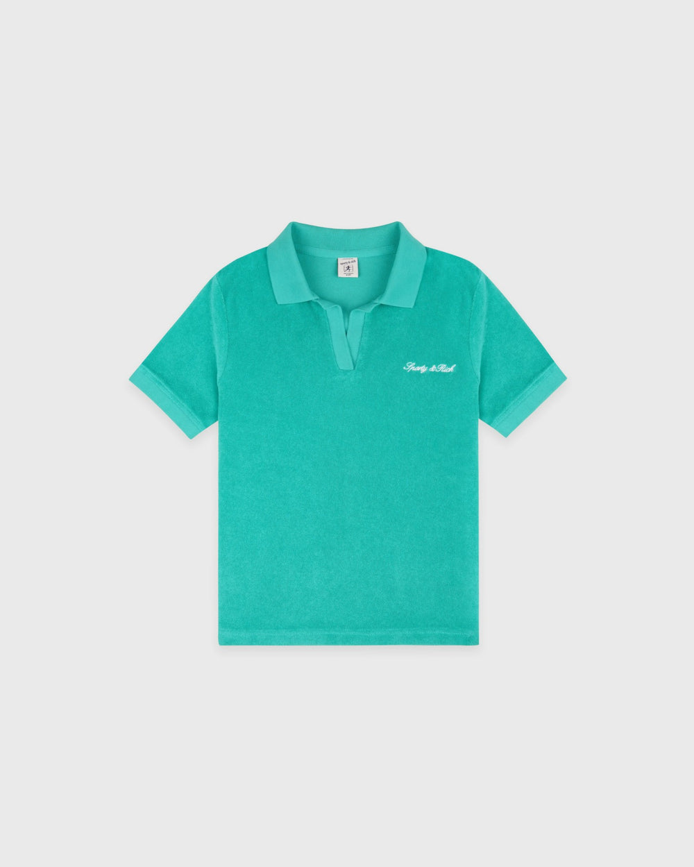 Signature Logo Kids Terry Polo - Amalfi Green/White Sporty & Rich Discount