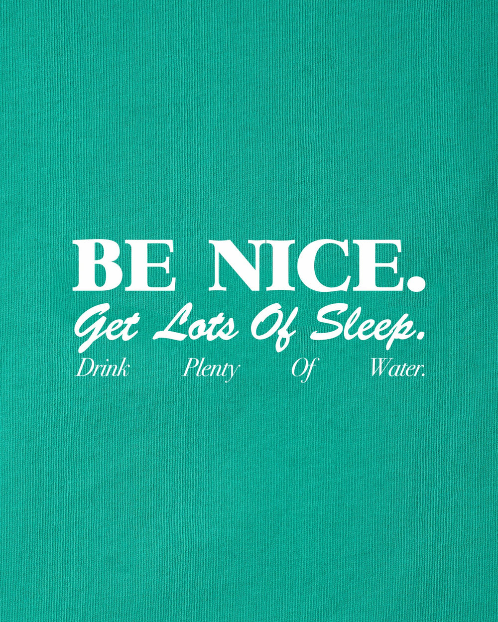 Be Nice Kids Crewneck - Amalfi Green/White Sporty & Rich Outlet