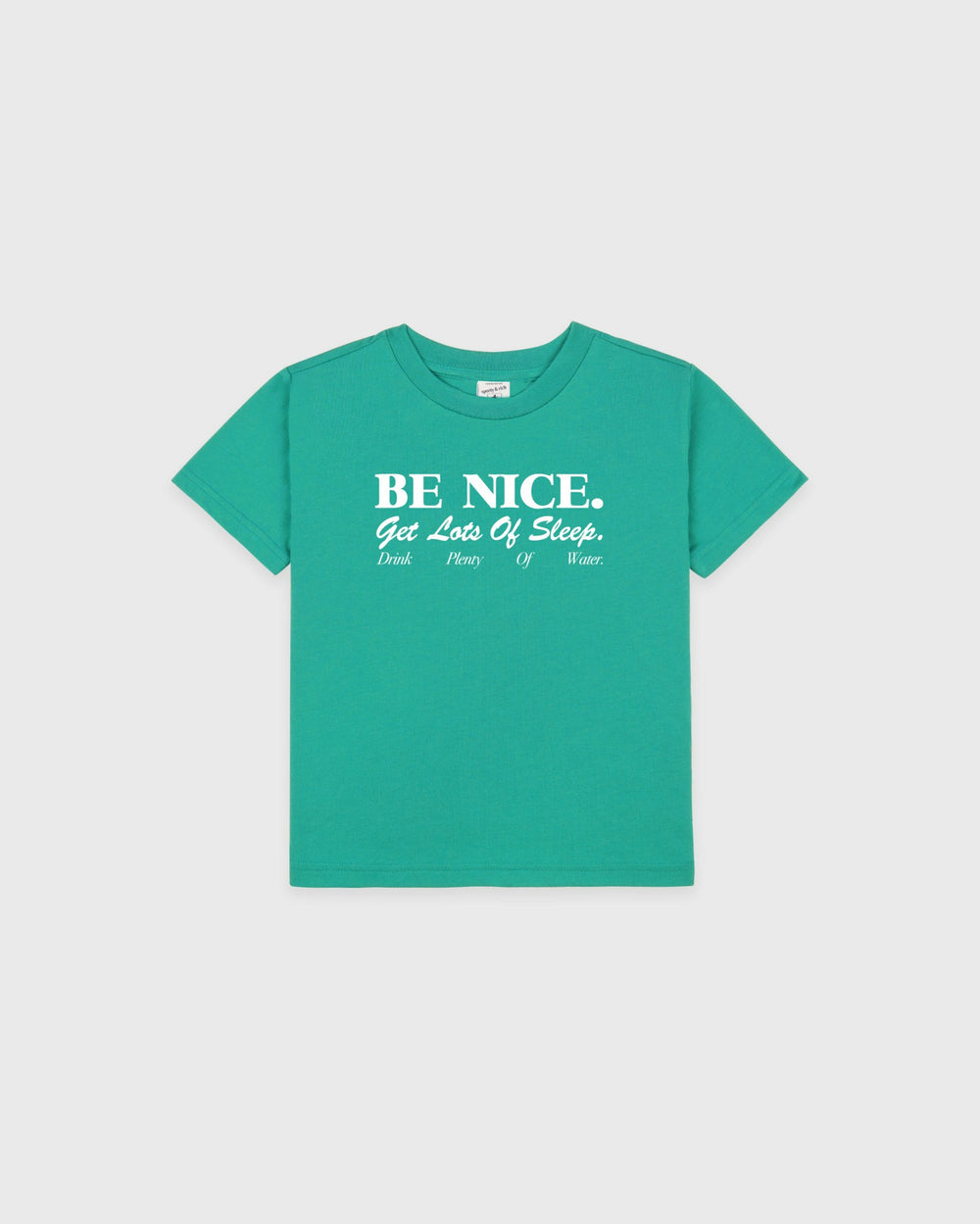 Be Nice Kids T-Shirt - Amalfi Green/White Sporty & Rich US