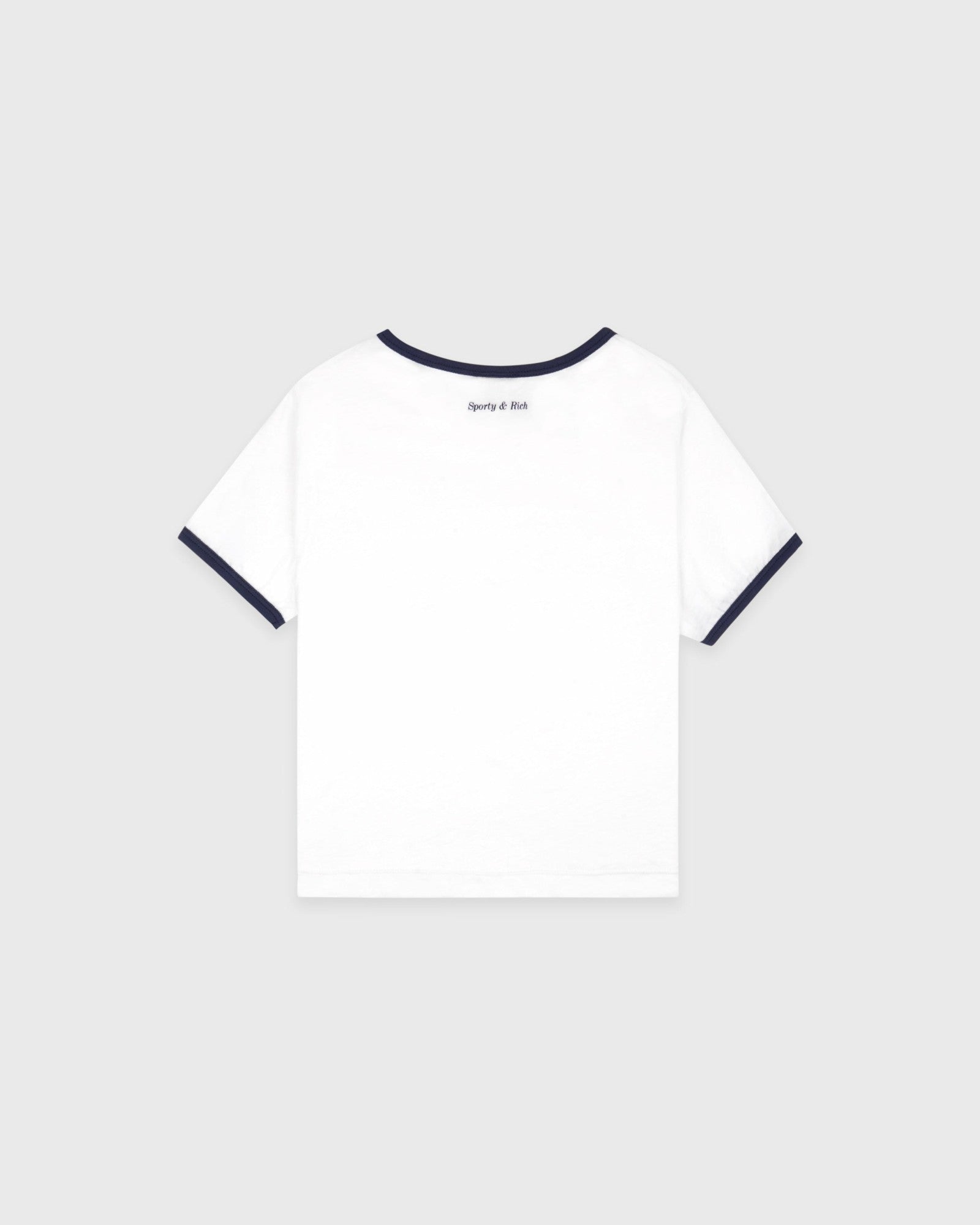 Be Nice Kids Ringer Tee - White/Light Navy/Light Navy Sporty & Rich For Sale