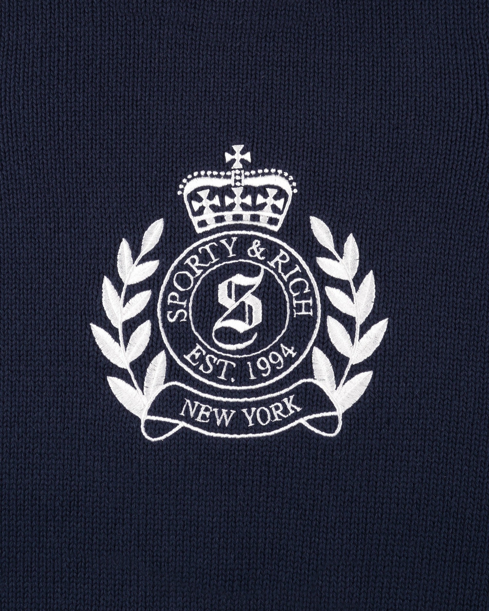 NY Crest Kids Knitted Sweater - Light Navy/White Sporty & Rich Sale