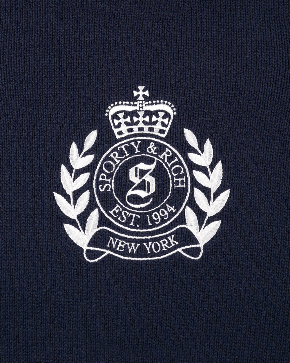 NY Crest Kids Knitted Sweater - Light Navy/White Sporty & Rich Sale
