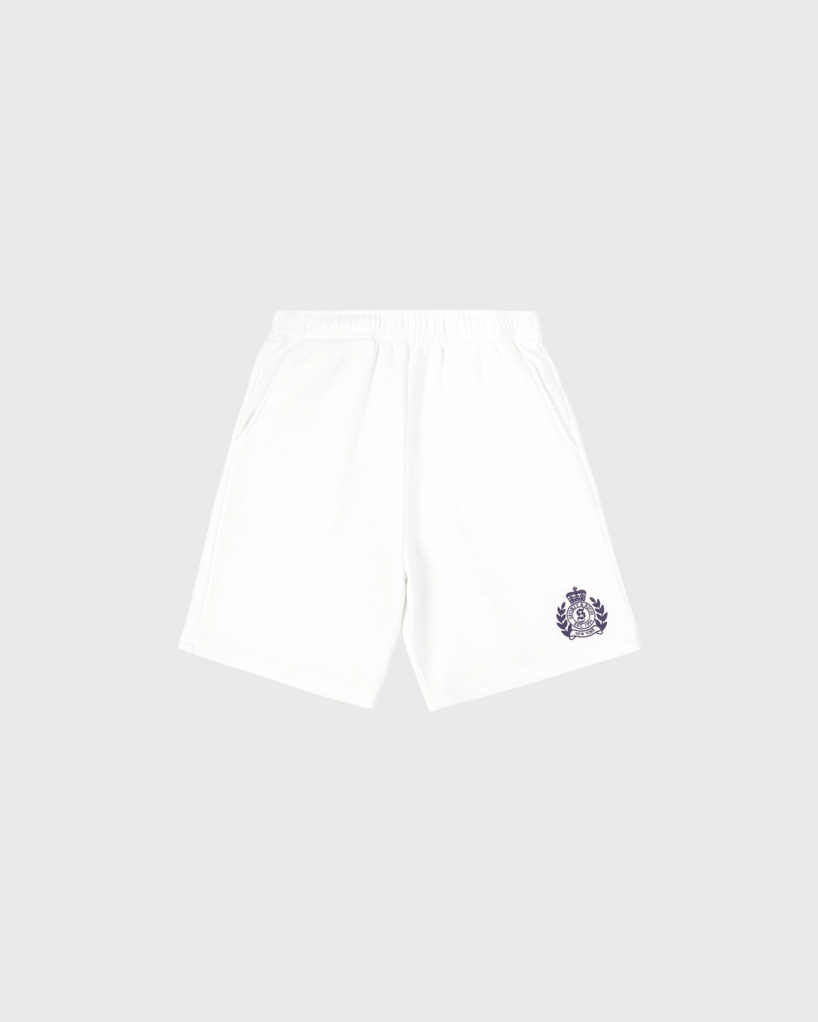 NY Crest Kids Gym Short - White/Light Navy Sporty & Rich Online