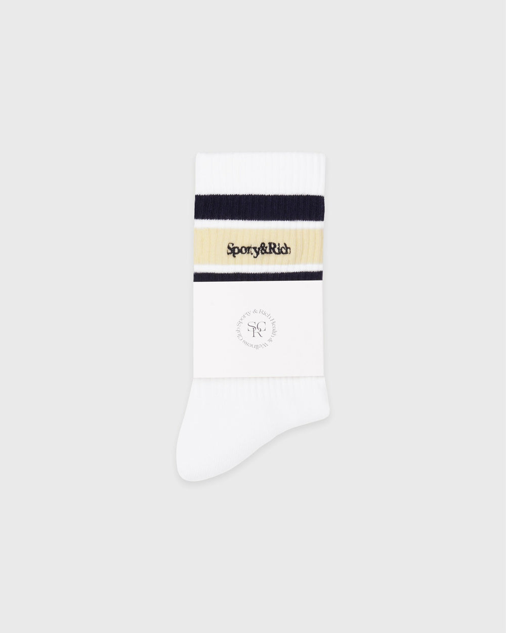 Serif Logo Kids Sock - White/Navy/Almond Sporty & Rich US