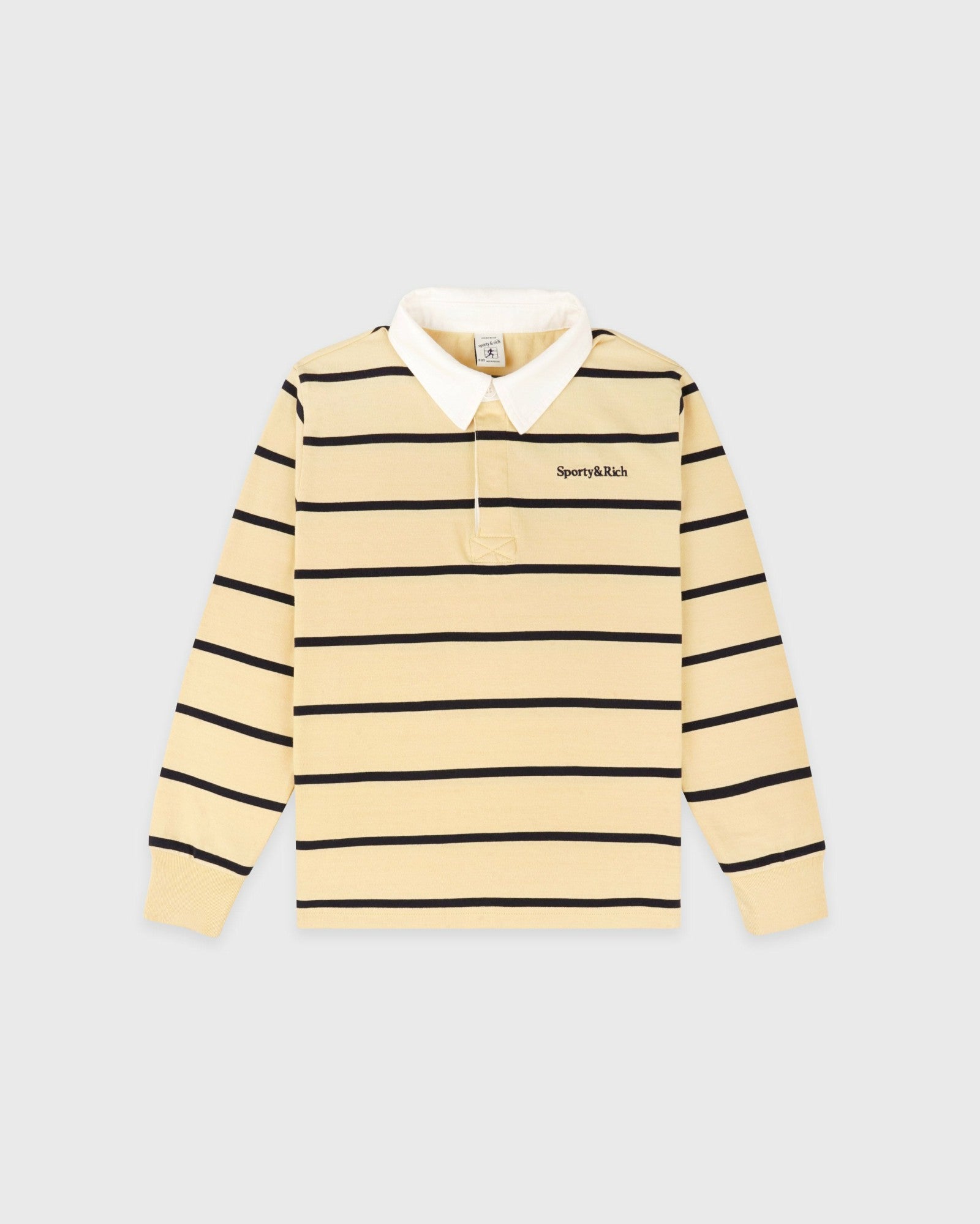Serif Logo Kids Rugby Polo - Almond/Navy Sporty & Rich Sale