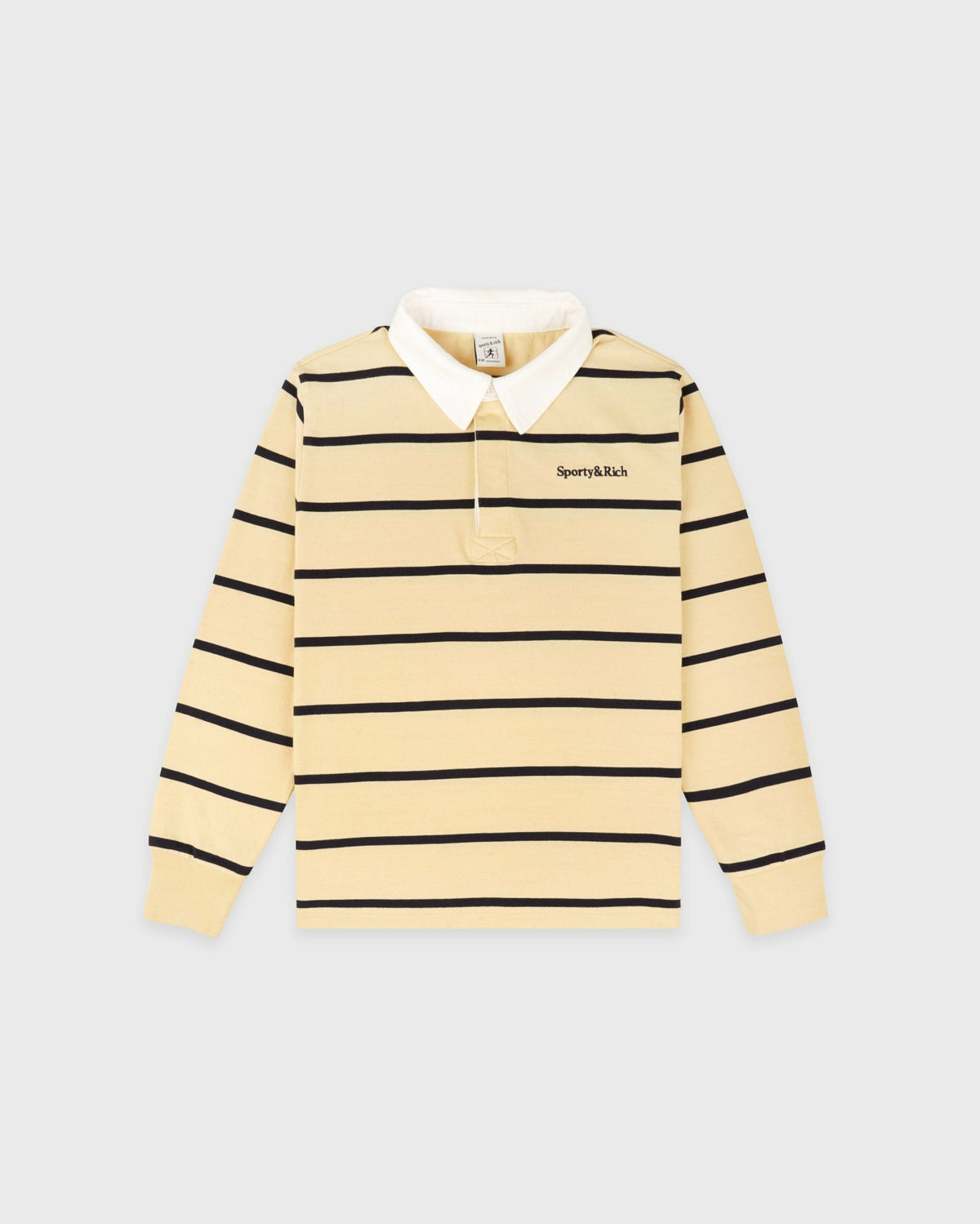 Serif Logo Kids Rugby Polo - Almond/Navy Sporty & Rich Sale