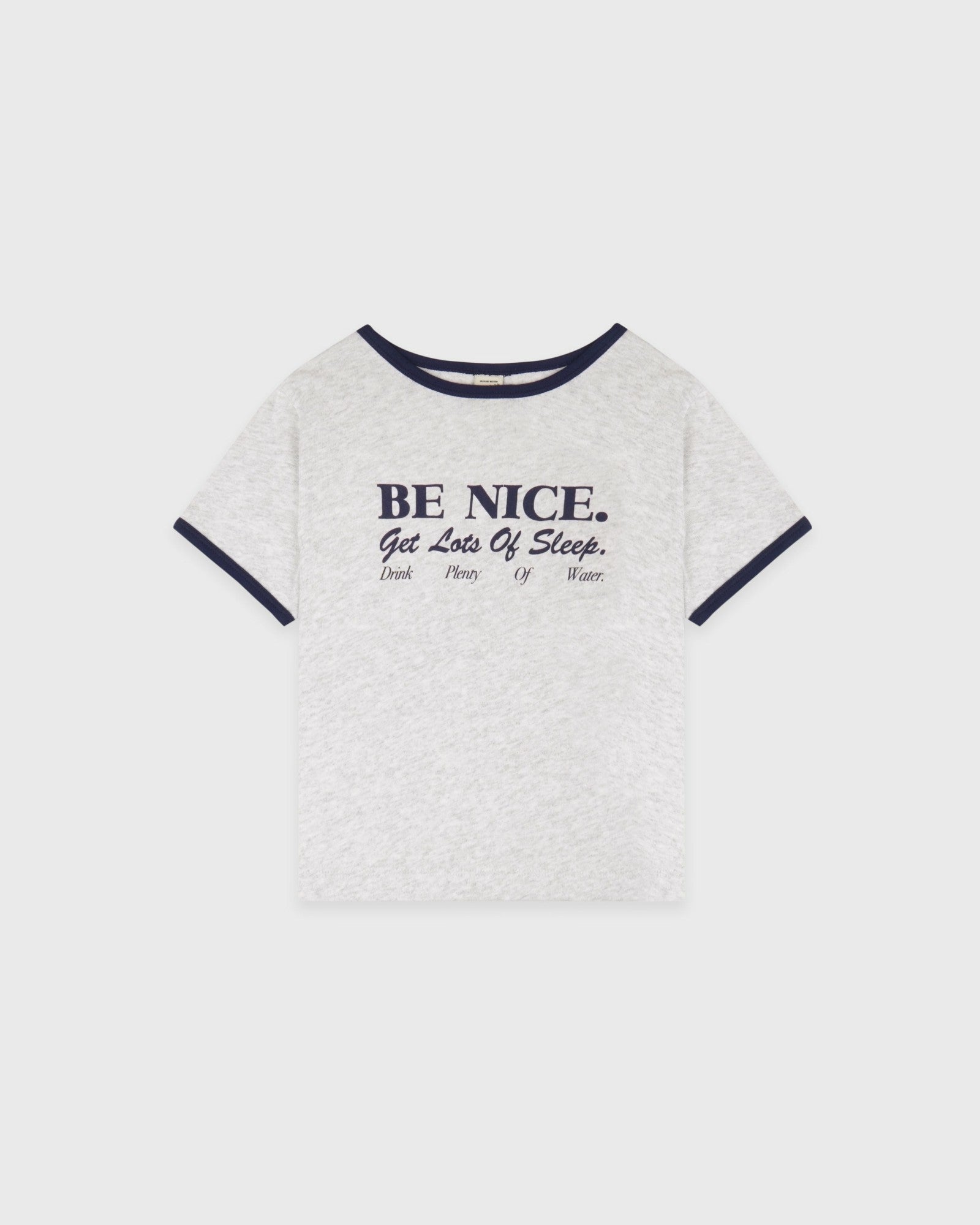 Be Nice Kids Ringer Tee - Heather Gray/Dark Navy Sporty & Rich Discount