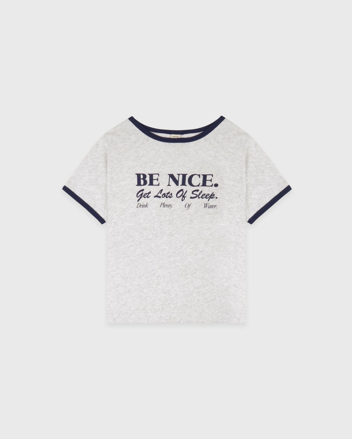 Be Nice Kids Ringer Tee - Heather Gray/Dark Navy Sporty & Rich Discount