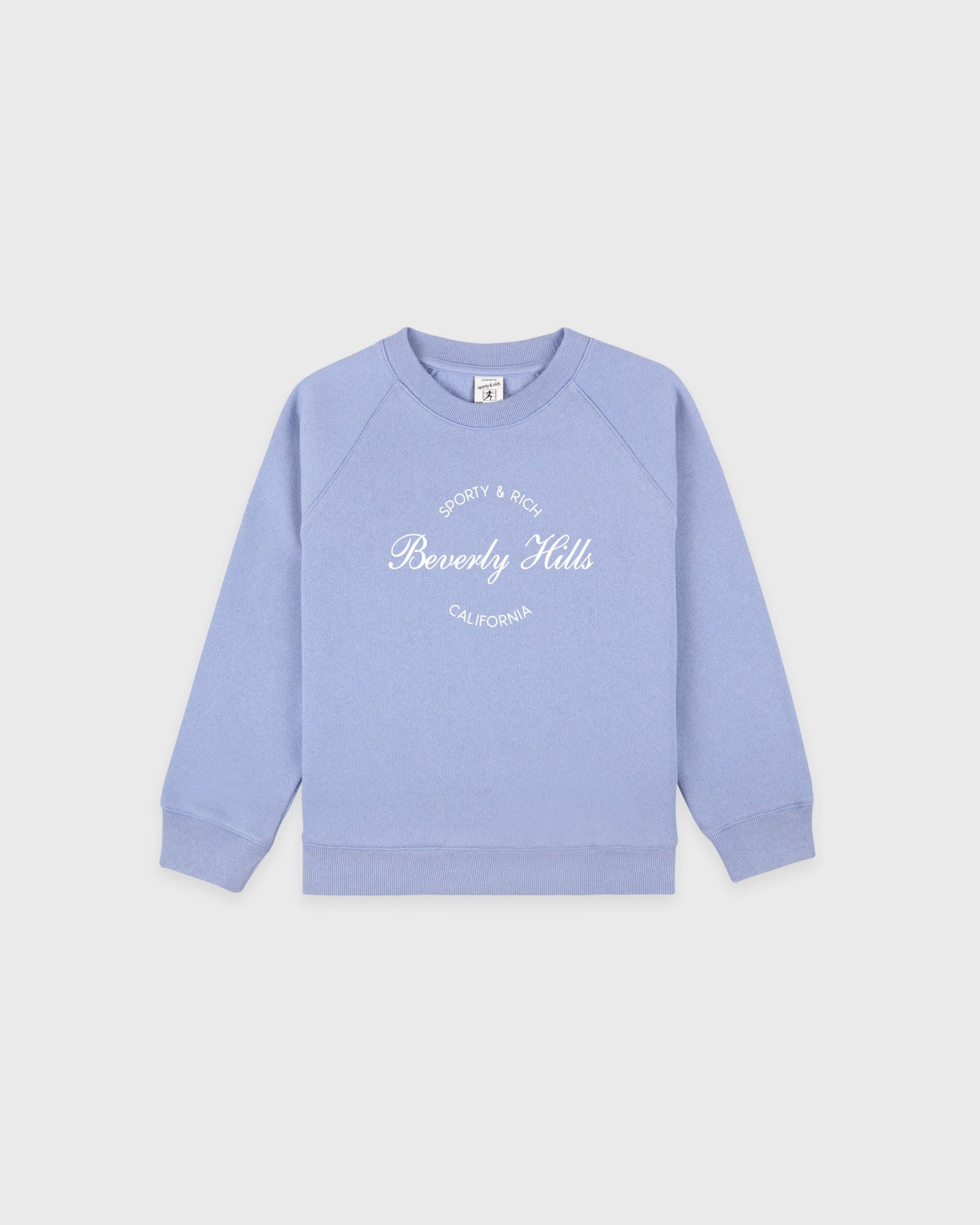 Beverly Script Kids Crewneck - Periwinkle Sporty & Rich For Sale
