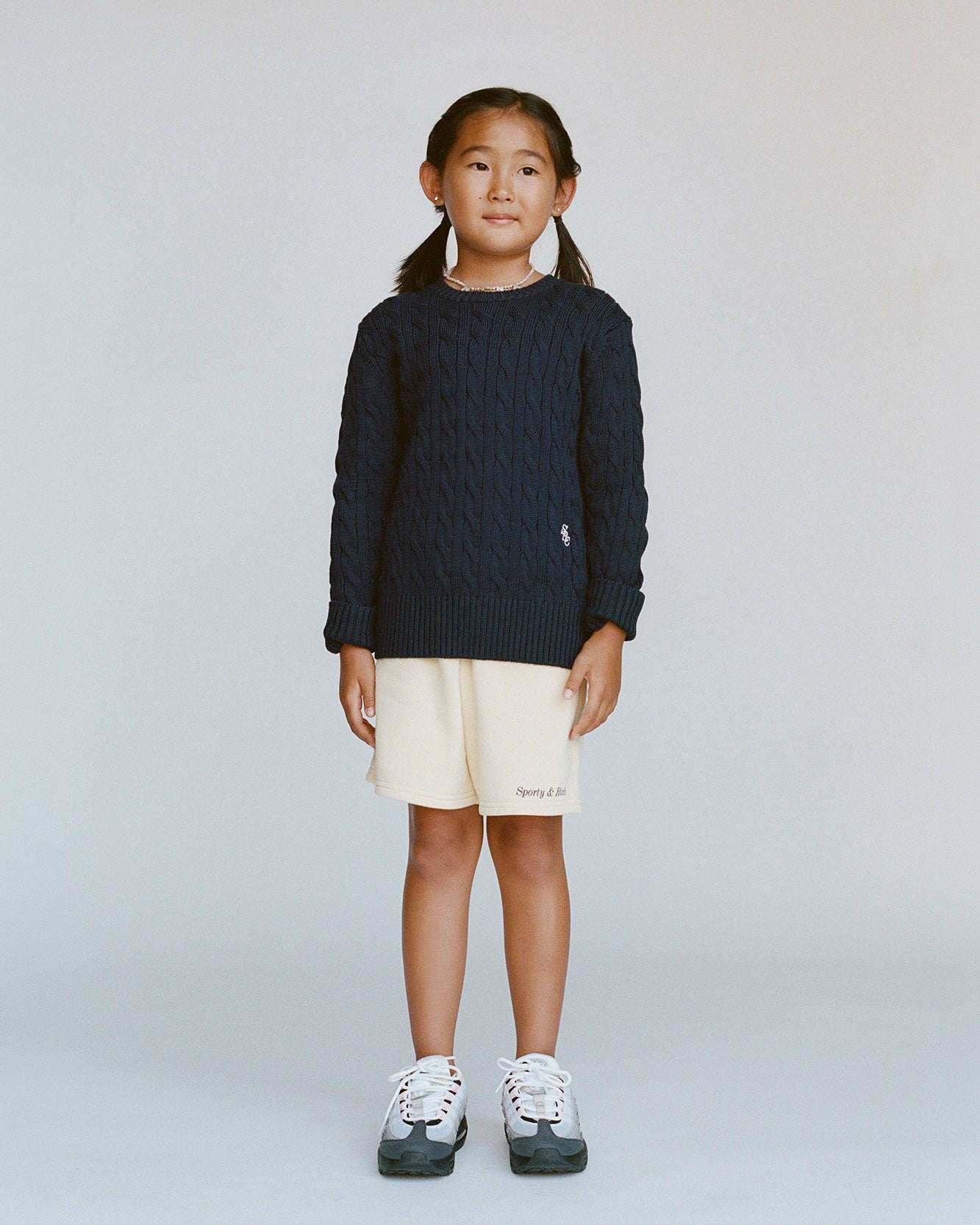 SRC Kids Cableknit Sweater - Dark Navy Sporty & Rich Discount