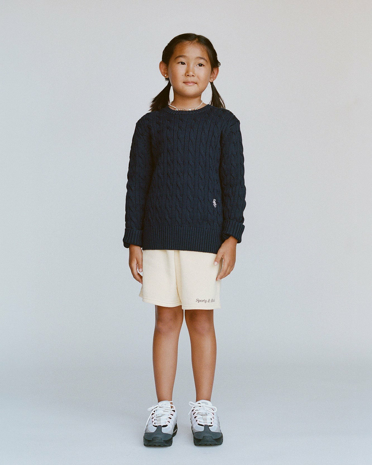 SRC Kids Cableknit Sweater - Dark Navy Sporty & Rich Discount