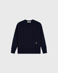 SRC Kids Cableknit Sweater - Dark Navy Sporty & Rich Discount