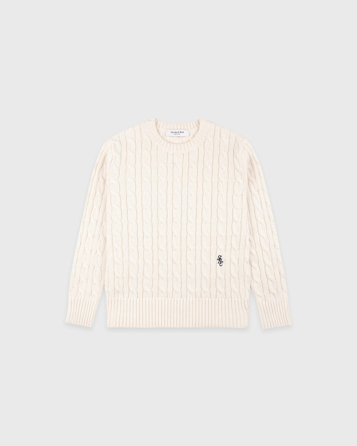 SRC Kids Cableknit Sweater - Ecru Sporty & Rich For Sale