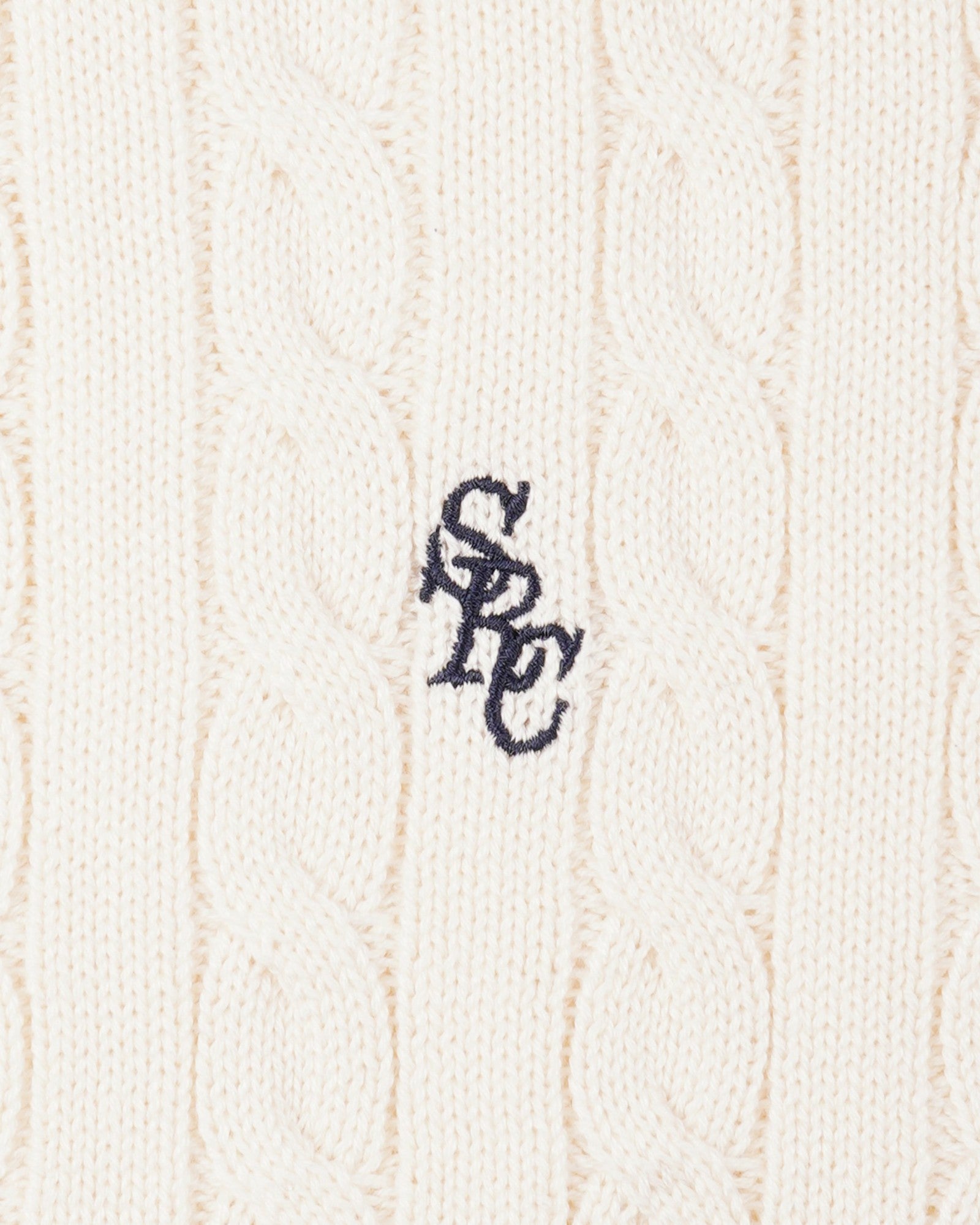 SRC Kids Cableknit Sweater - Ecru Sporty & Rich For Sale