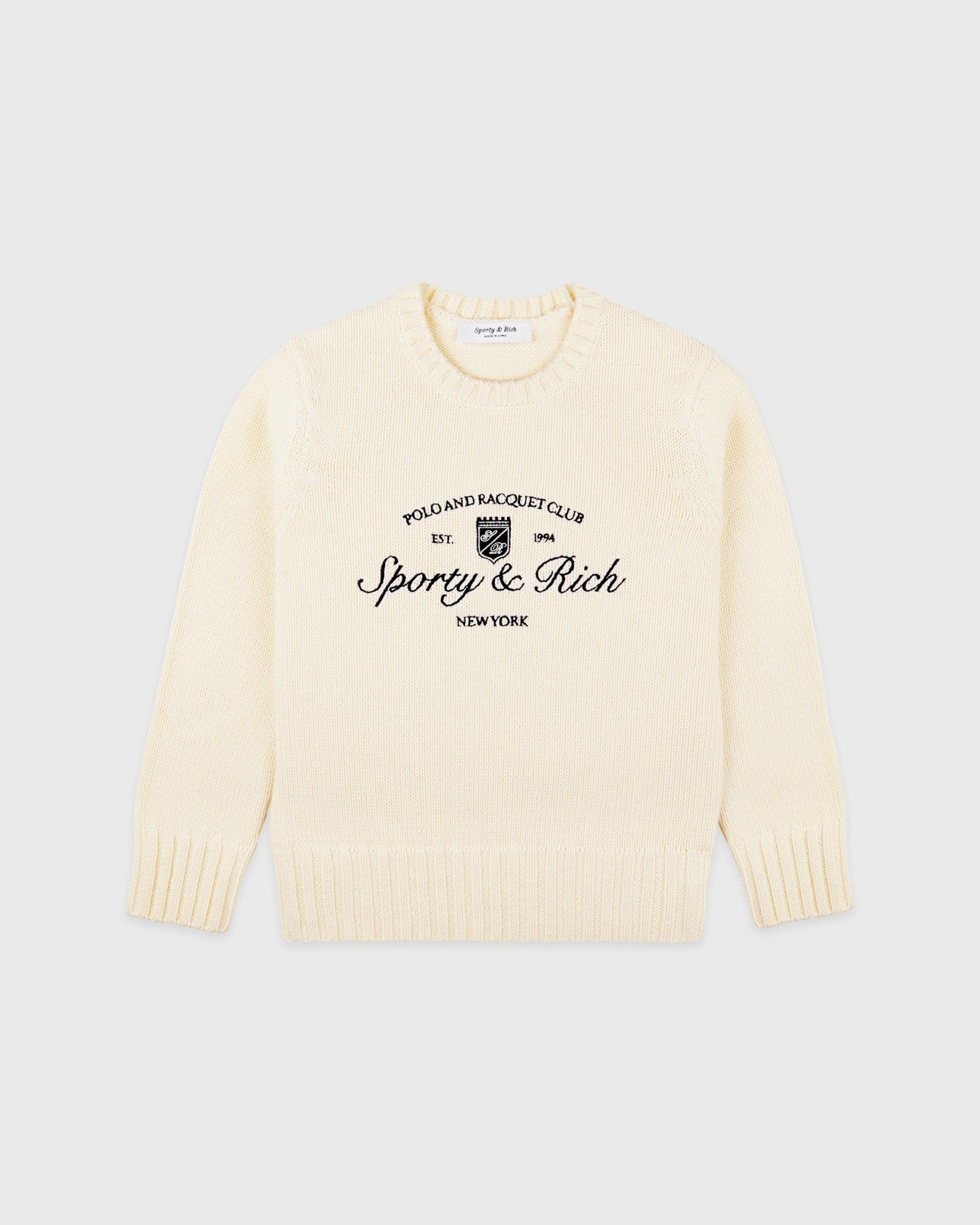 Syracuse Kids Knitted Sweater - Ecru Sporty & Rich Online
