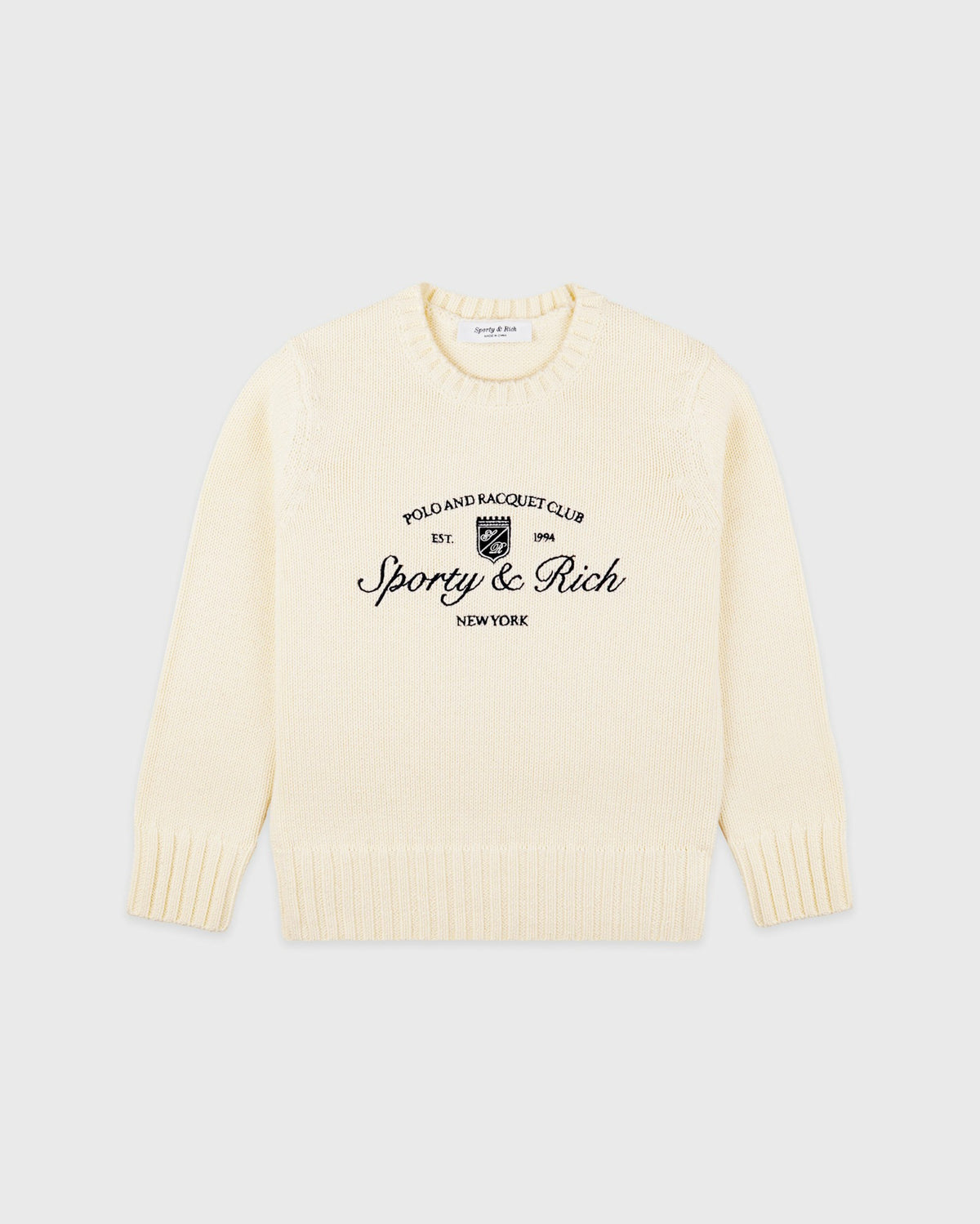 Syracuse Kids Knitted Sweater - Ecru Sporty & Rich Online