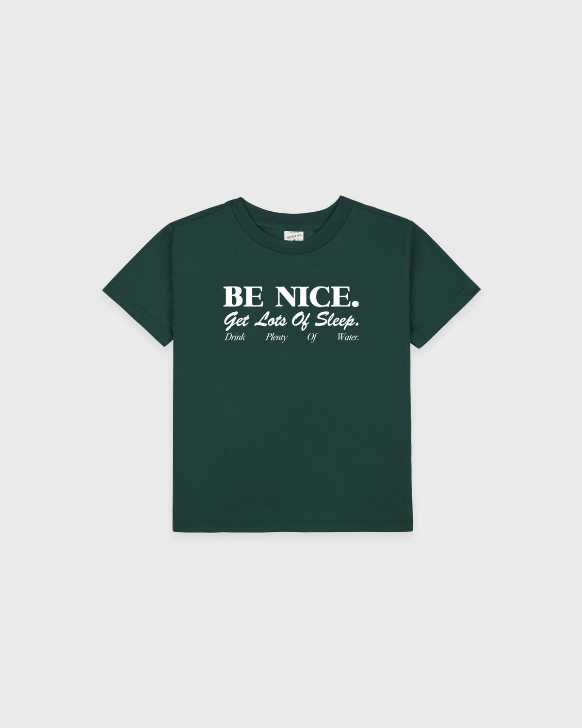 Be Nice Kids T-Shirt - Forest/White Sporty & Rich Discount