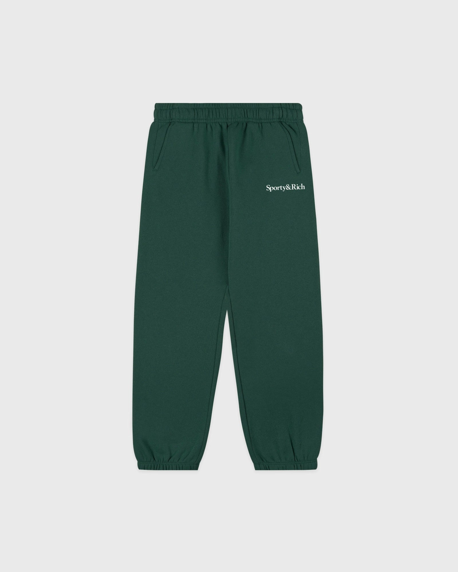 Serif Logo Kids Sweatpant - Forest/White Sporty & Rich Outlet