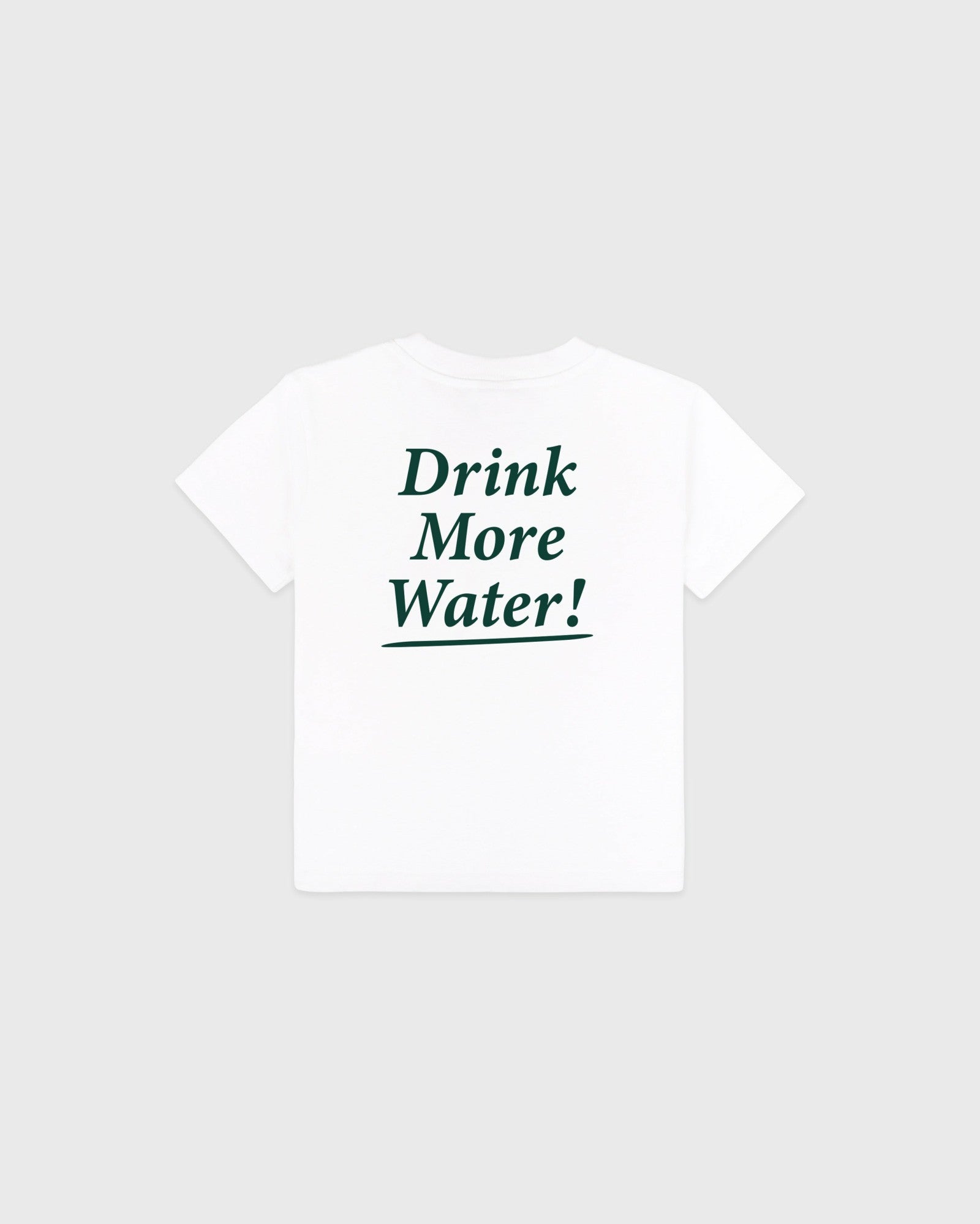 Drink More Water Kids T-Shirt - White/Forest Sporty & Rich Online
