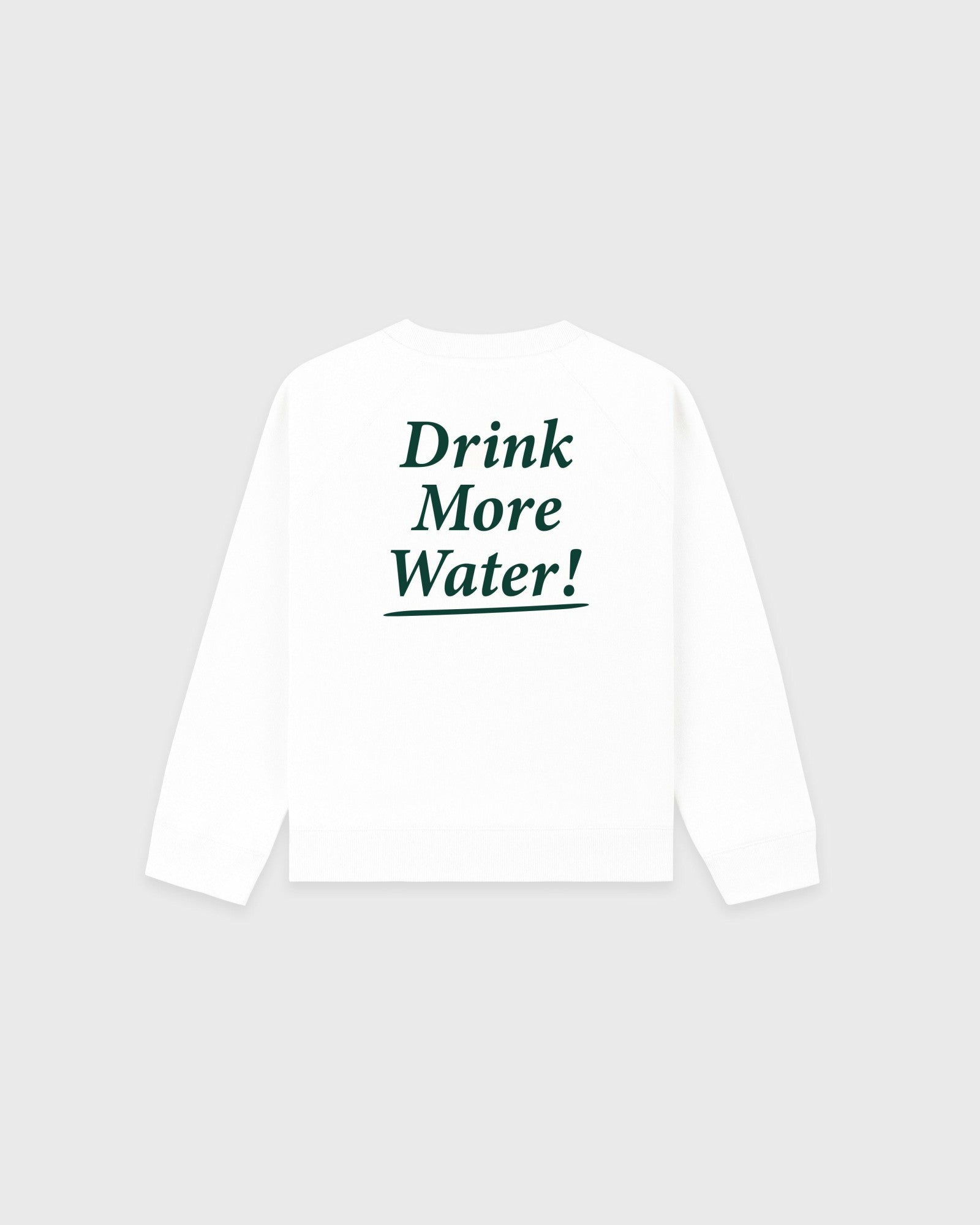 Drink More Water Kids Crewneck - White/Forest Sporty & Rich Discount