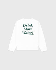 Drink More Water Kids Crewneck - White/Forest Sporty & Rich Discount
