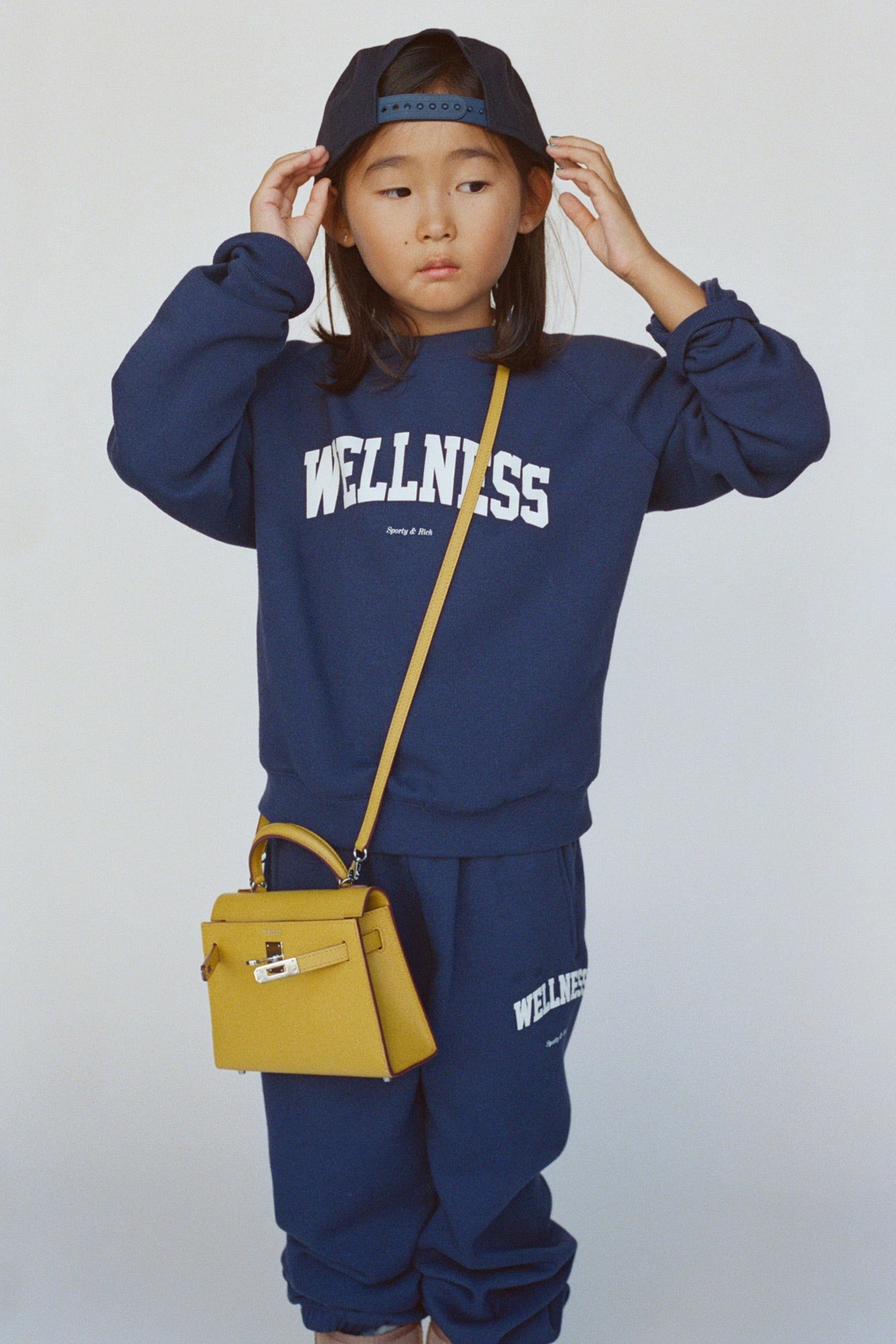 Wellness Ivy Kids Crewneck - Navy/White Sporty & Rich For Sale