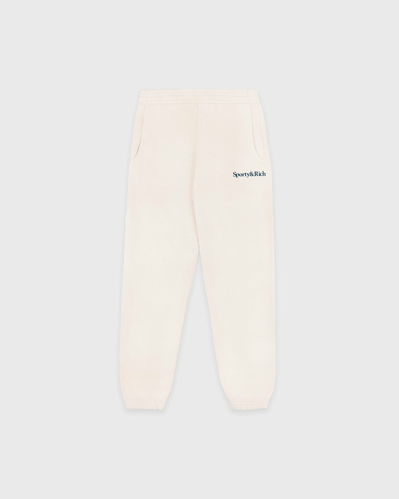 Serif Logo Kids Sweatpant - Cream/Navy Sporty & Rich Discount