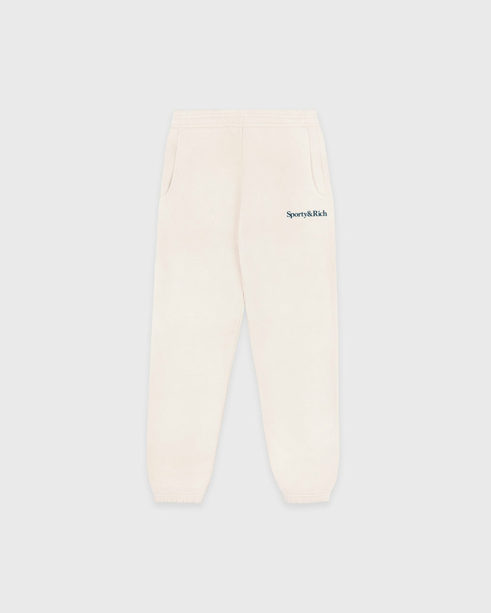 Serif Logo Kids Sweatpant - Cream/Navy Sporty & Rich Discount