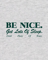 Be Nice Kids Crewneck - Heather Gray/Forest Sporty & Rich US