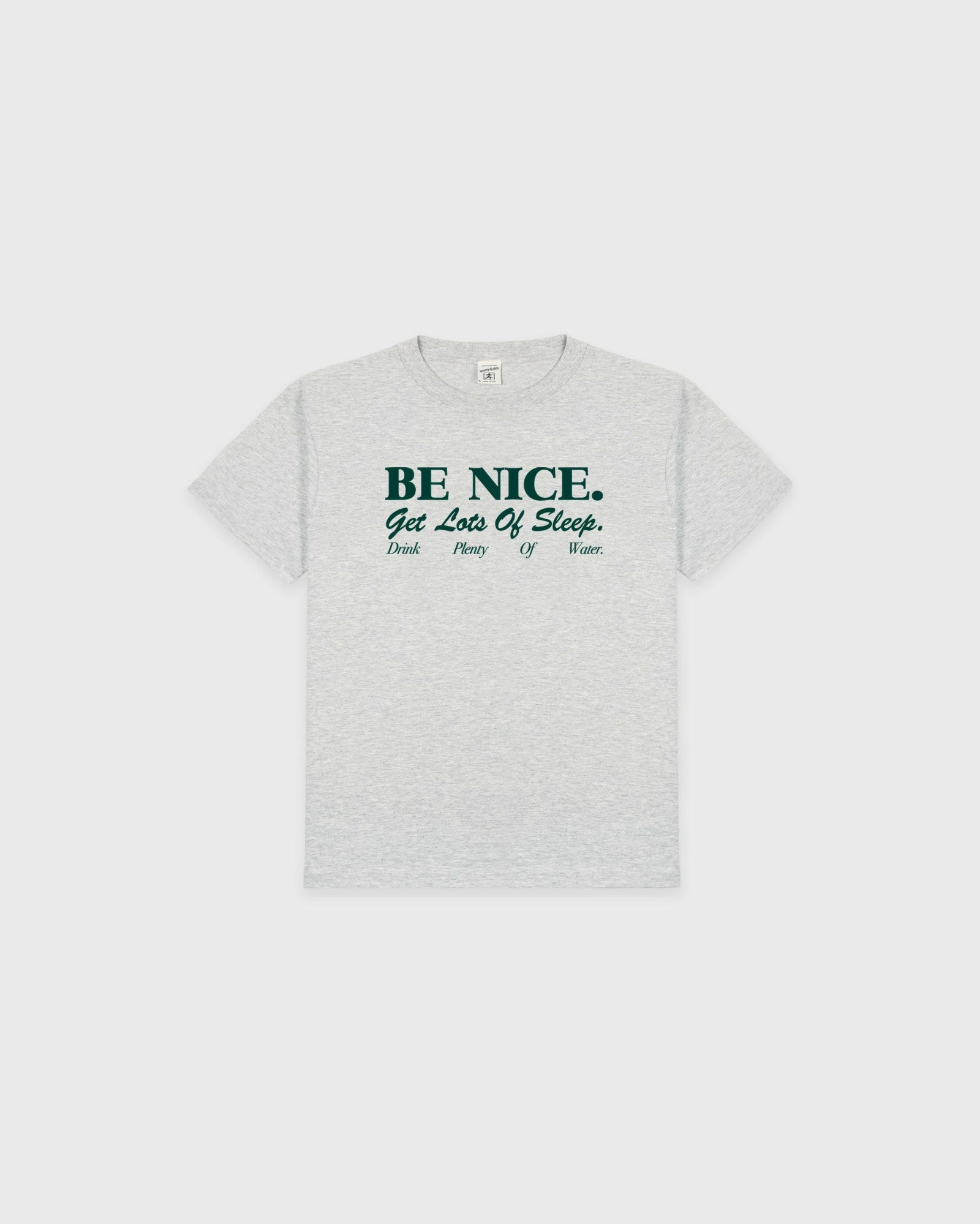 Be Nice Kids T-Shirt - Heather Gray/Forest Sporty & Rich Sale