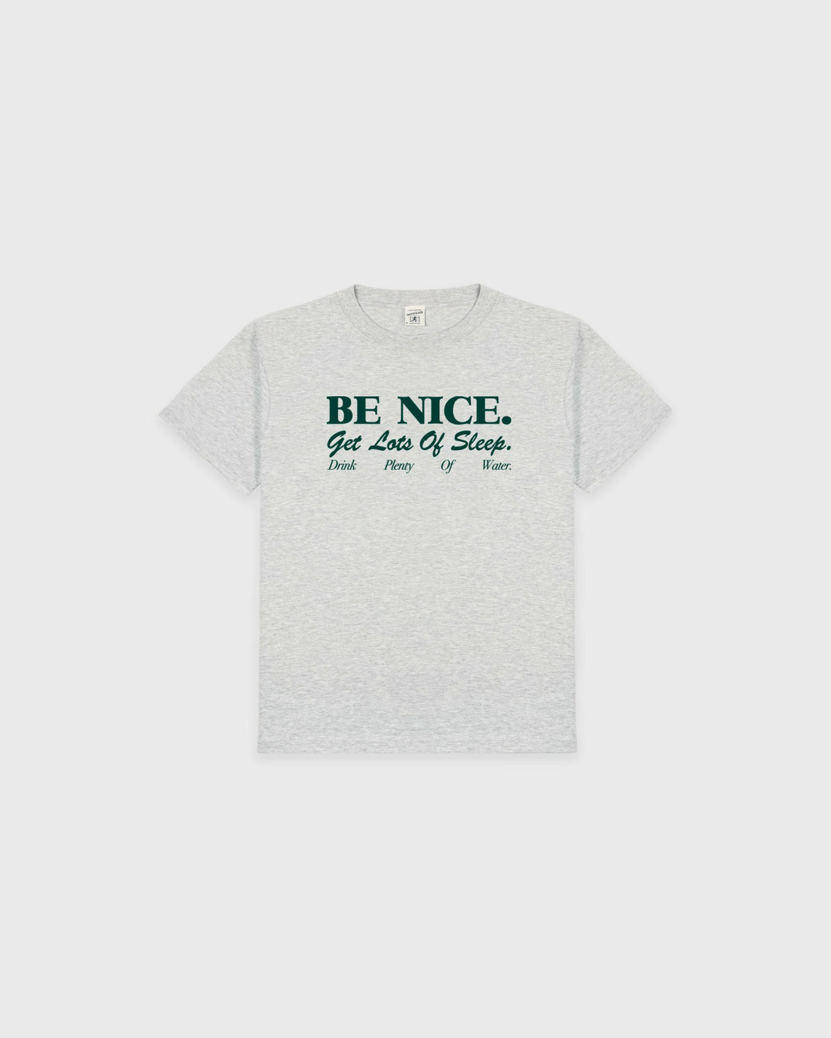 Be Nice Kids T-Shirt - Heather Gray/Forest Sporty & Rich Sale