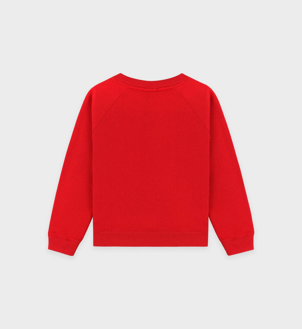 Varsity Crest Kids Crewneck - Ruby/White Sporty & Rich Discount