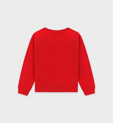 Varsity Crest Kids Crewneck - Ruby/White Sporty & Rich Discount