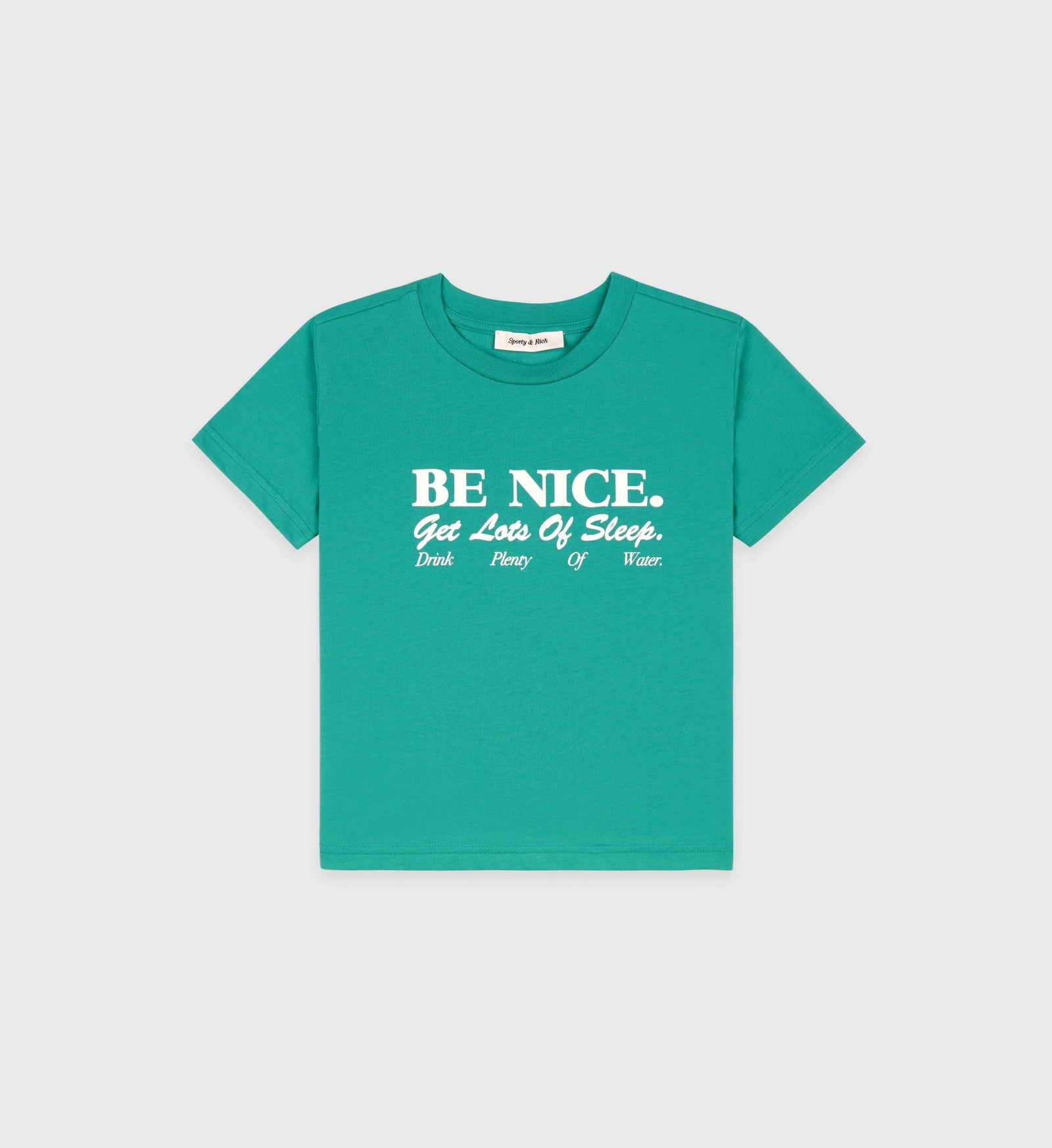 Be Nice Kids T-Shirt - Spring Green Sporty & Rich US