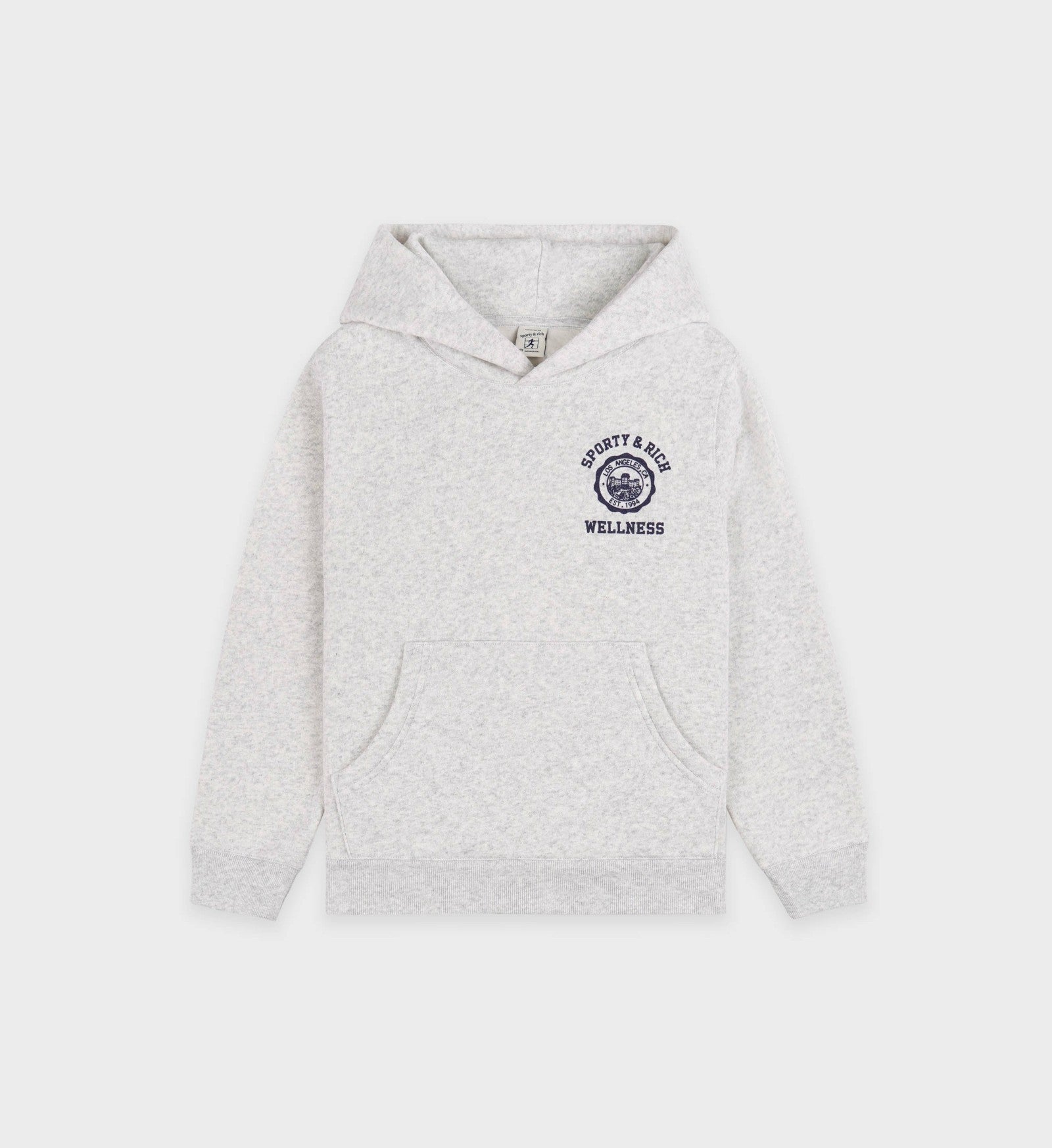 Emblem Kids Hoodie - Heather Gray/Navy Sporty & Rich US