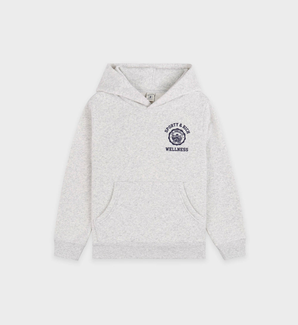 Emblem Kids Hoodie - Heather Gray/Navy Sporty & Rich US
