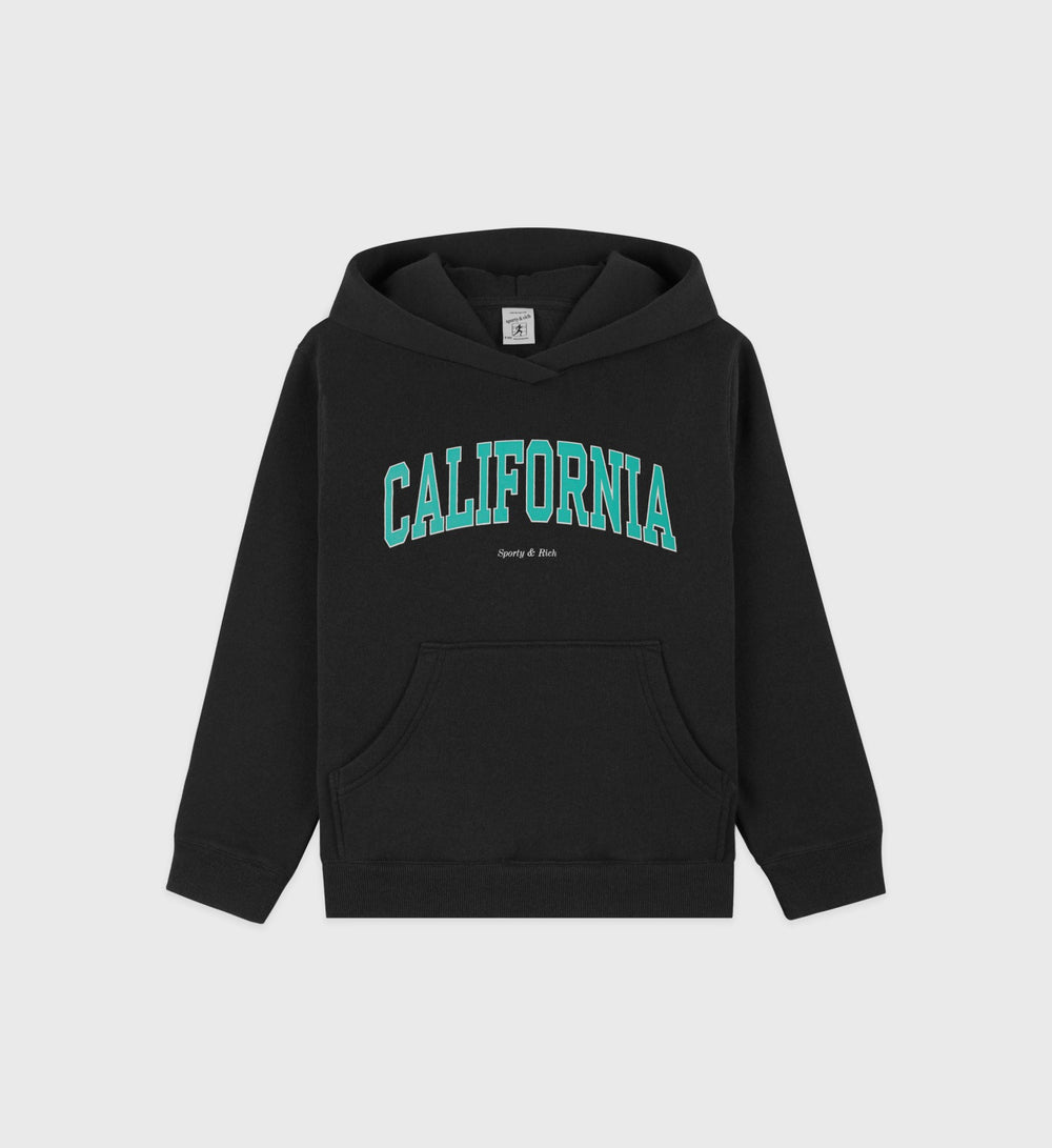 California Kids Hoodie - Faded Black/Spring Green Sporty & Rich Discount
