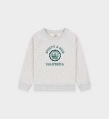 California Emblem Kids Crewneck - Heather Gray/Forest Sporty & Rich US
