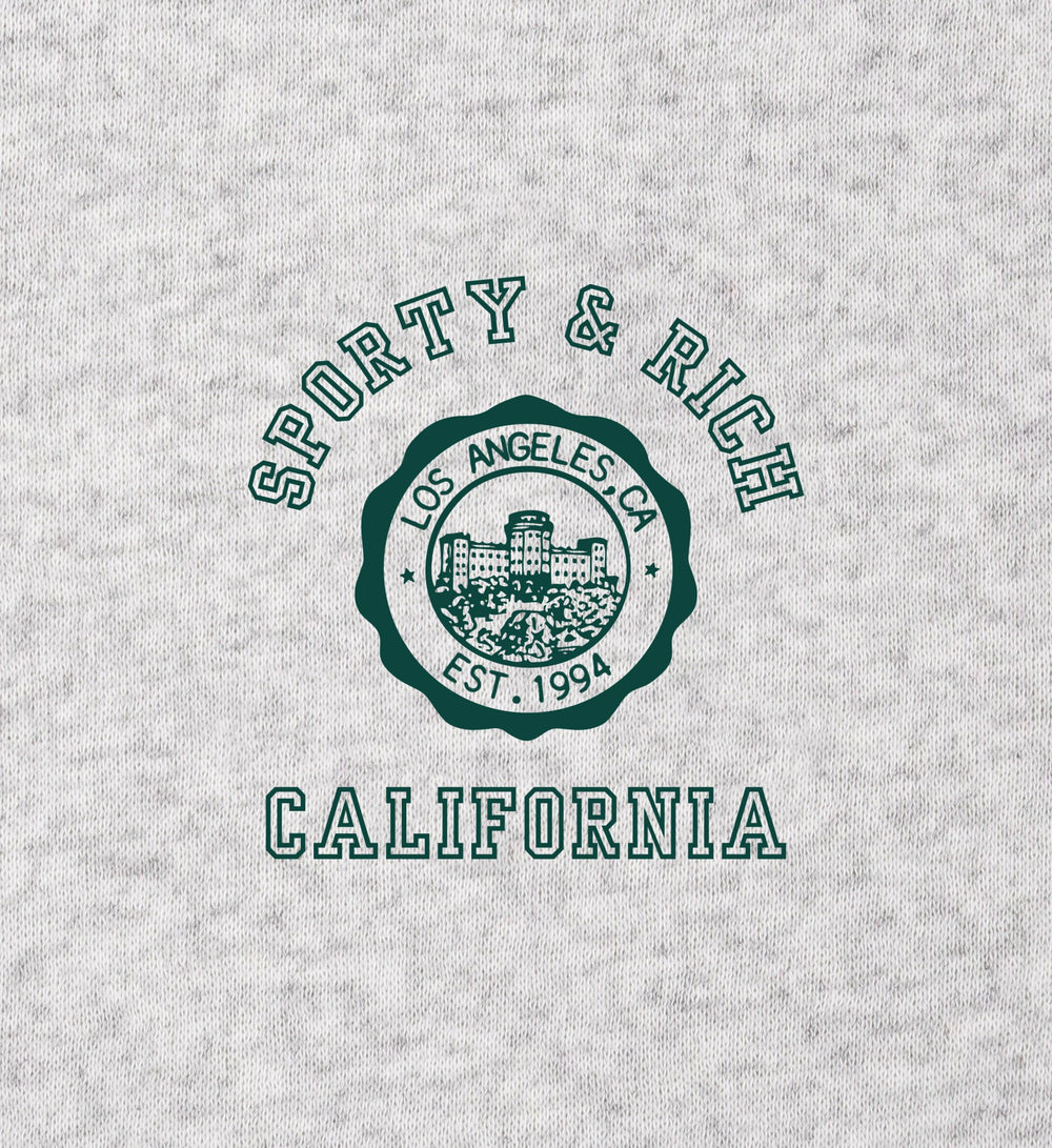 California Emblem Kids Crewneck - Heather Gray/Forest Sporty & Rich US
