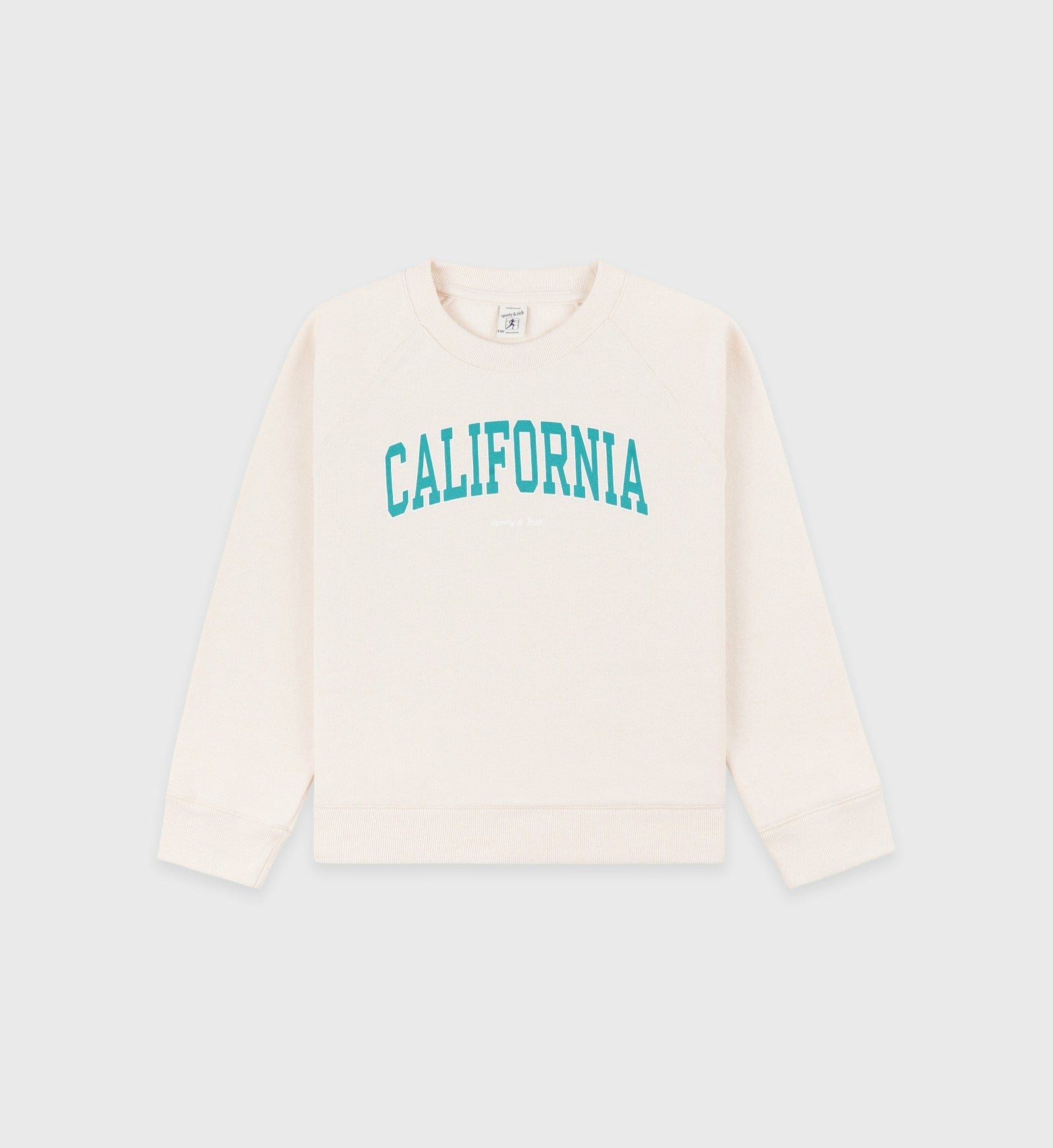 California Kids Crewneck - Cream/Spring Green Sporty & Rich Sale