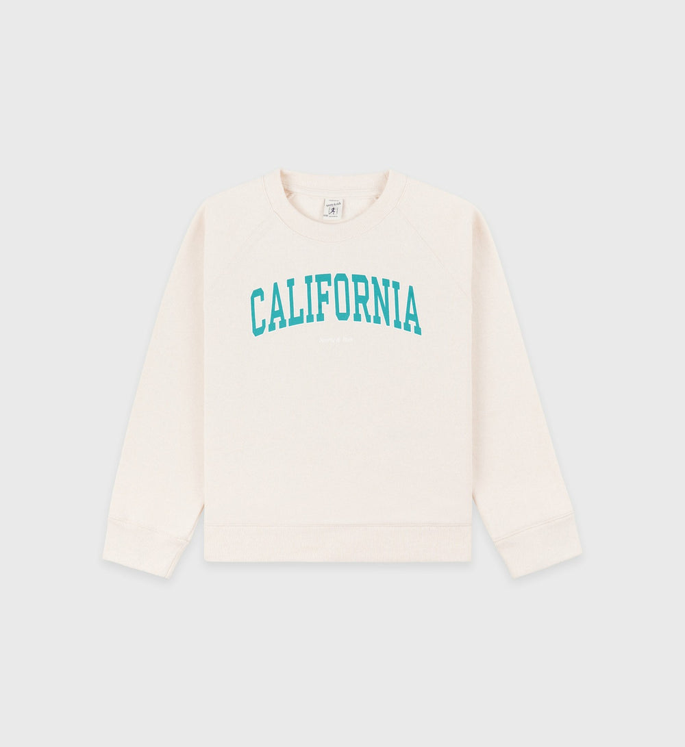 California Kids Crewneck - Cream/Spring Green Sporty & Rich Sale