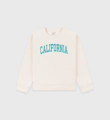 California Kids Crewneck - Cream/Spring Green Sporty & Rich Sale