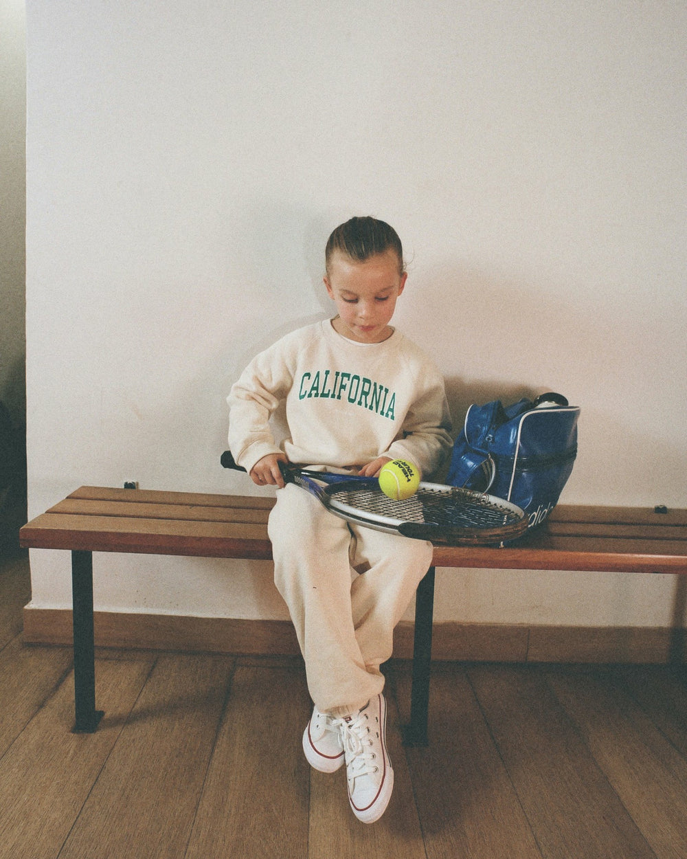 California Kids Sweatpant - Cream/Spring Green Sporty & Rich Online