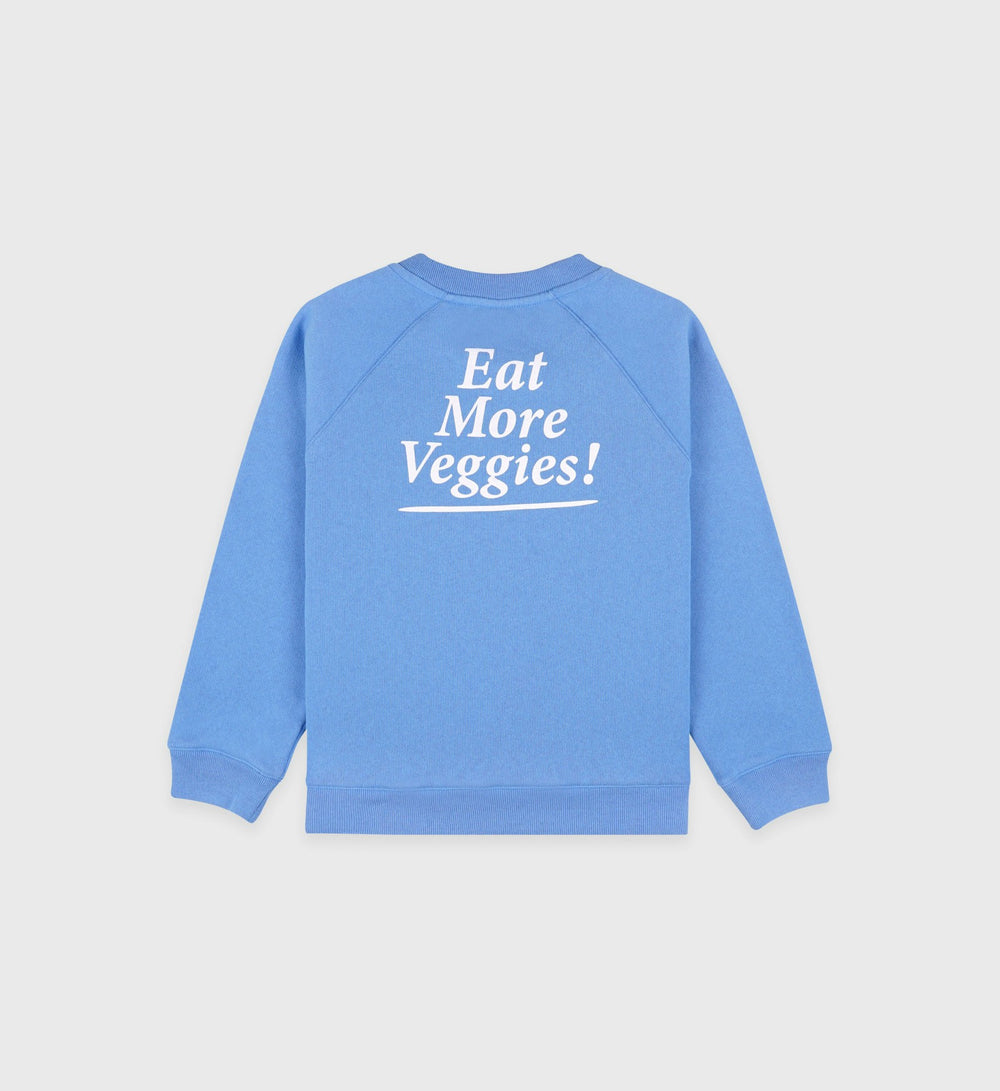 Eat More Veggies Kids Crewneck - Juniper/White Sporty & Rich Outlet
